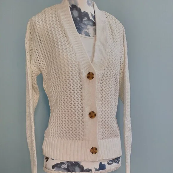 GAP Crochet Cardigan, Cotton Cream Colour, New - Picture 2 of 11